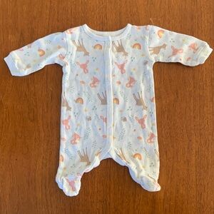 🍊5/$25 George Newborn Footies with Deer and Rainbow Print